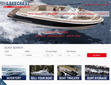 Tablet Screenshot of lakecrestmarineboats.com